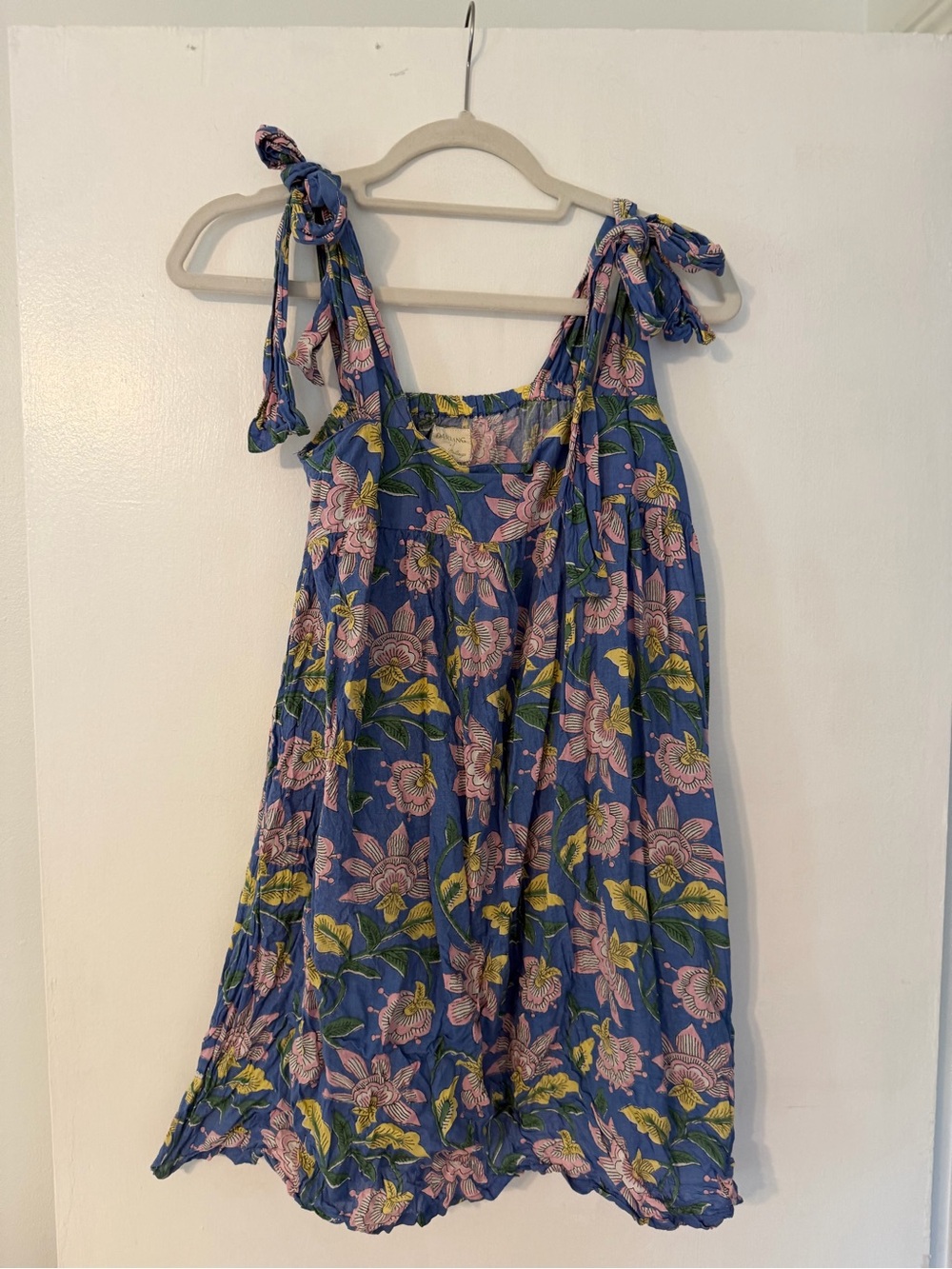 Darling Blue Floral Tie-Shoulder Sundress
